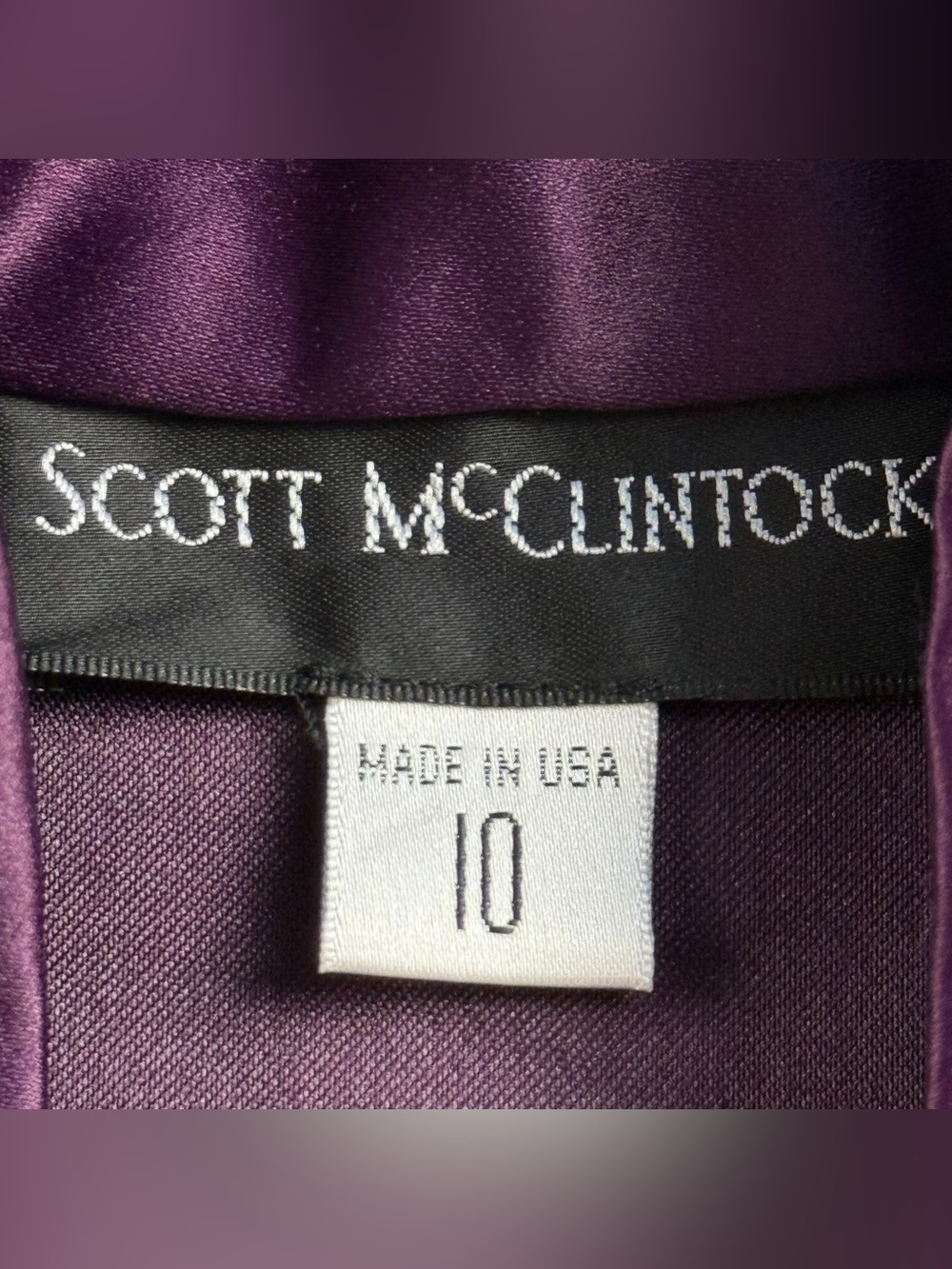 vtg Y2K Scott McClintock Purple Satin Bolero Shrug Formal Evening Jacket 10 M - Picture 3 of 8